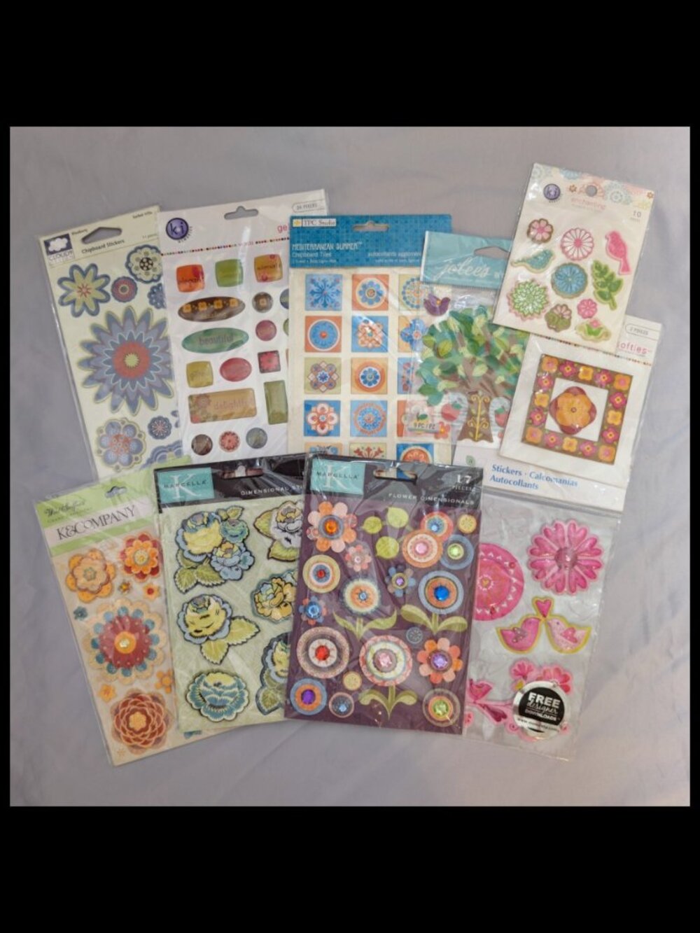 Scrapbooking Stickers Mixed Lot - Flowers / Botanical - 118 Total Stickers